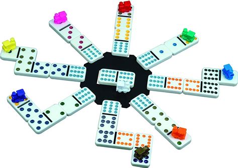 Mexican Train Dominoes Game Set Double 12 Color Domino Cardinal Aluminum Case Toys & Hobbies ...