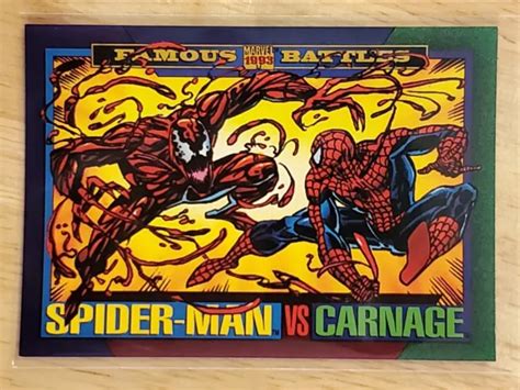 SPIDER-MAN VS CARNAGE FAMOUS BATTLES 1993 SkyBox Marvel Universe Comic ...