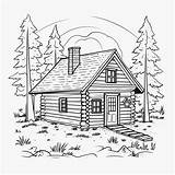 Cabin Coloring Page – Coloring Corner sketch template