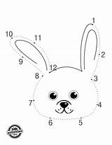 Easy Bunny Coloring Pages & Simple Dot To Worksheets  Kids sketch template