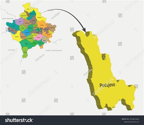 Kosovo Map Cities 3d Podujevo Stock Vector (Royalty Free) 2076621622 ...