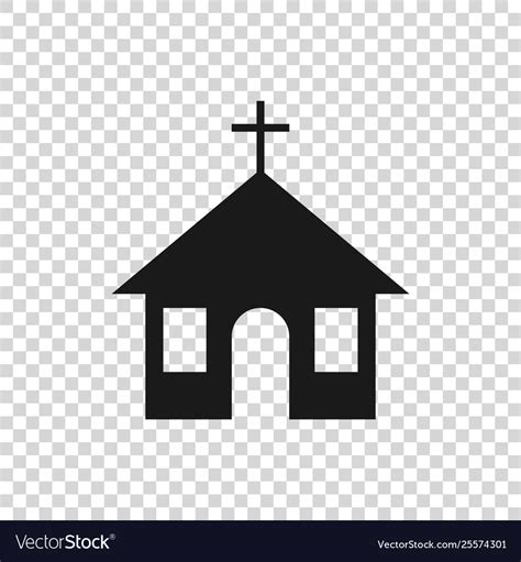 Grey church building icon isolated on transparent Vector Image