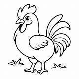 Premium Vector  Cute Rooster Coloring Page For Toddlers sketch template