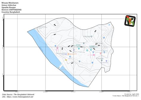 Map of Maiskaram Mouza, Raozan, Chittagong