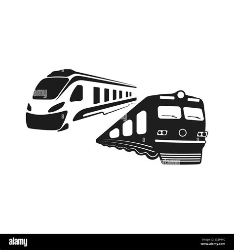 Two train silhouettes for railway companies vector. Railroad logo ...