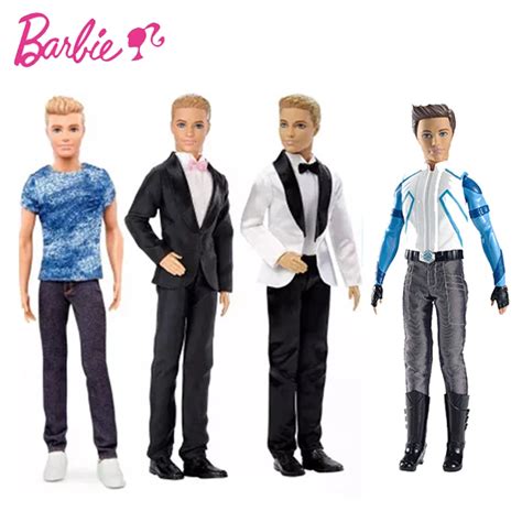 Original Barbie Ken Dolls Sets Boys Suit Casual Wear Plaid T shirt Pants Prince Fashion Outfits ...