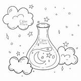Magical Fairy Potion Coloring Page Cute Fairycore  sketch template