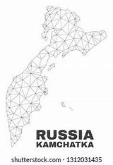 Kamchatka Map Designed Little Points Vector Stock Royalty Free  sketch template