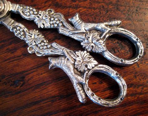 Pair Of Vintage Ornate Silverplate Grape Scissors, Circa 1930 | Silver ...