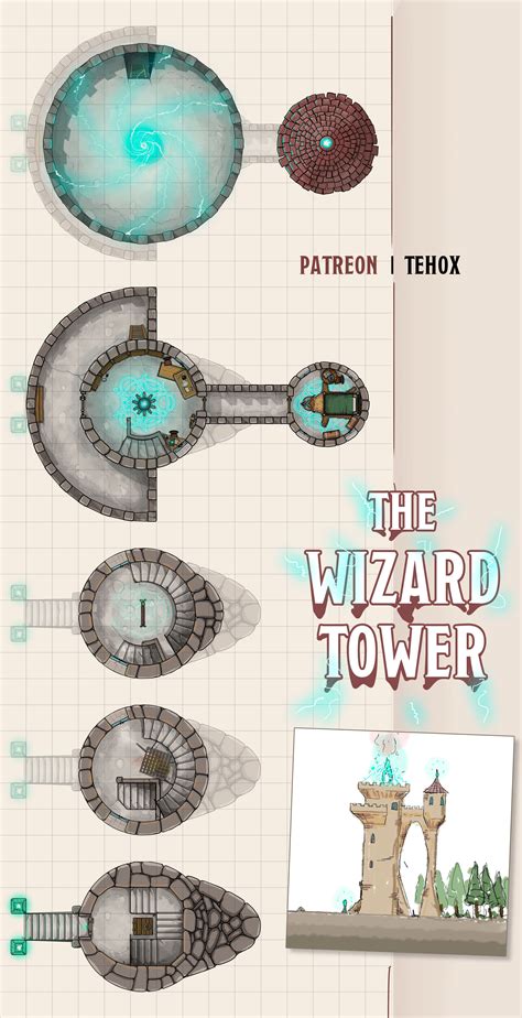 Pin by Justin Walberg on Rpg maps | Wizard tower, Dungeon maps, Fantasy map