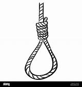 Simple Black And White hangmans noose Cartoon Stock Vector Art  sketch template