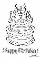 Birthday Cake Coloring Page sketch template