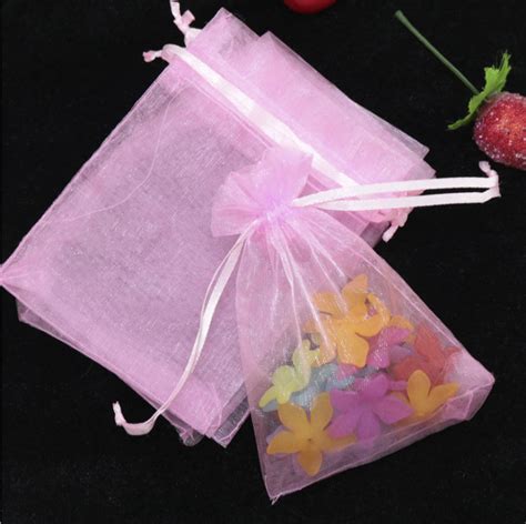 100 Pieces Size : 7*9cm Drawstring Organza Pouches, Gift Pouches ...