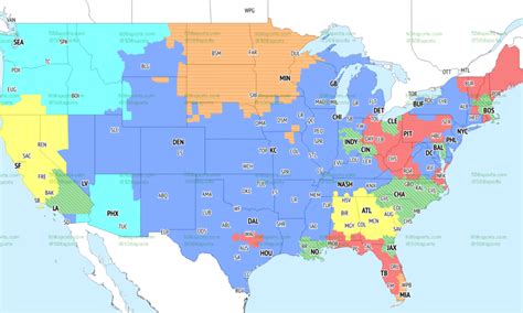 NFL broadcast maps for Week 6