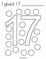 Number 17 Coloring Sheet Pages sketch template