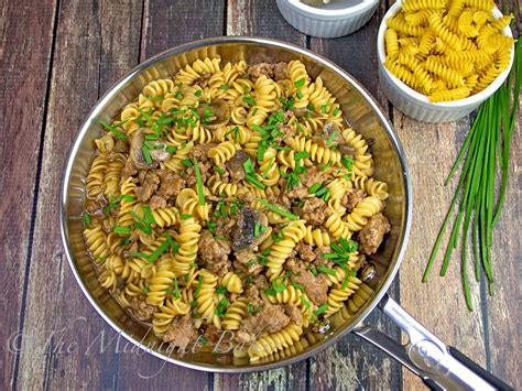 Ground Beef & Pasta with Gravy - The Midnight Baker