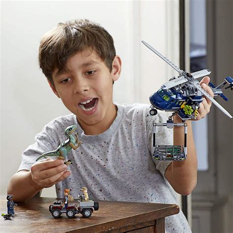 LEGO Jurassic World Blue’s Helicopter Pursuit 75928 Building Kit (397 ...