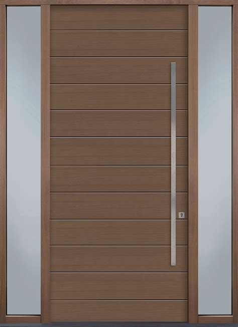 Front Door - Custom - Single with 2 Sidelites - Modern Euro Technology Wood with Light Loft ...