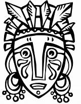 Traditional African Tribal Mask Coloring Page  Download Print Or sketch template
