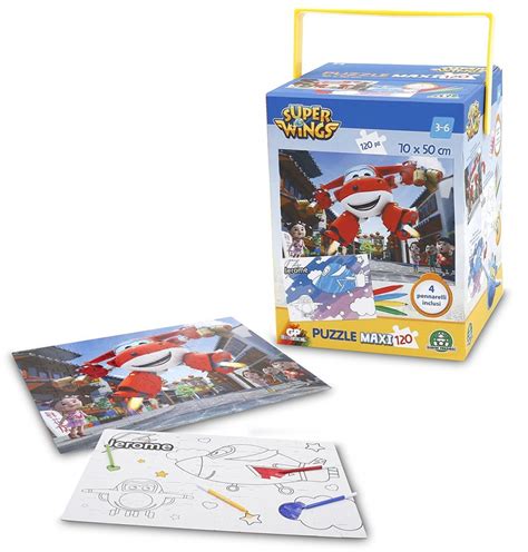 SUPER WINGS Puzzle MAXI 120el Kolorowanka Famastry - 7306874008 ...