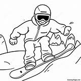 Charming Snowboarder On A Mountain Coloring Page  Pagescom sketch template