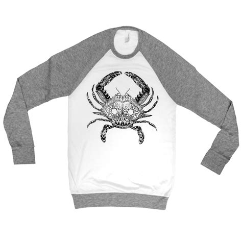 Henna Crab (White) / Ladies Long Sleeve Shirt | Route One Apparel