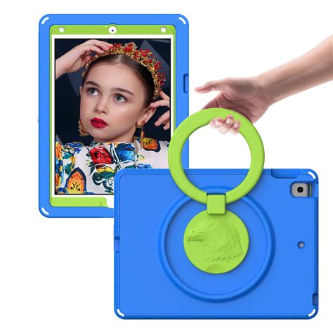 K-Lion Kids Case for iPad 9th 2021 /8th 2020 /7th 2019 Generation 10.2 in,Luxury Cute EVA Rotate ...