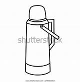 Illustration Hot Water Flask Coloring Stock  sketch template