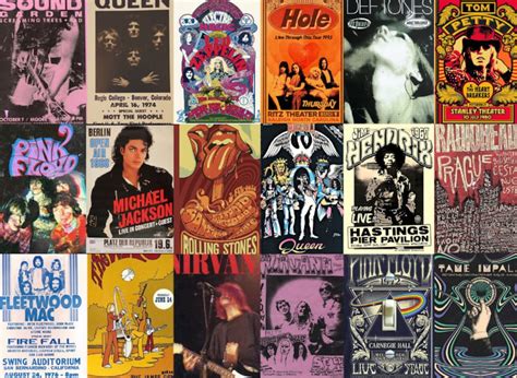 530PCS Vintage Concert Poster, Retro Band Poster, Classic Rock Posters ...