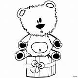 Christmas Teddy Bear Coloring Page sketch template