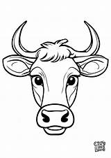 Free Printable cow face coloring page  Color This Life sketch template