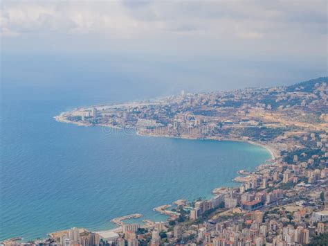 Aerial View of Harissa, Lebanon Stock Image - Image of arabic, middle: 139188175
