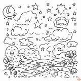 Sky Coloring Page sketch template