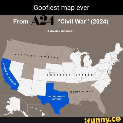Goofiest map ever From "Civil War" (2024) A dlvided America. - iFunny Brazil