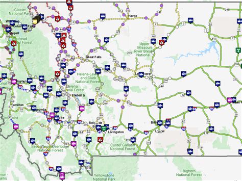 State Of Montana Road Conditions Map - Map Pasco County