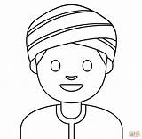 Person Wearing Turban Emoji coloring Page  Free Printable Coloring Pages sketch template