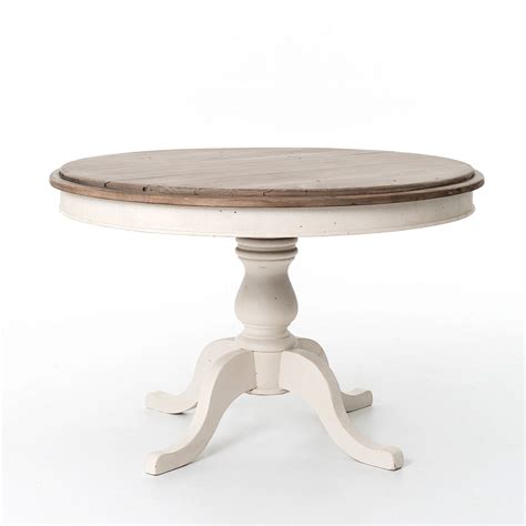 Cottage Round Pedestal White Kitchen Table 47" | Zin Home