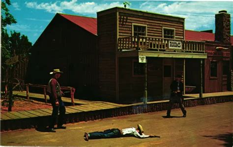 POSTCARD FRONTIER CITY Route 66 OKC Doc Holliday Dalton Gang Shootout ...