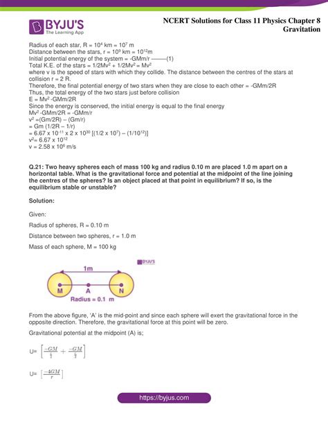 NCERT Solutions for Class 11 Physics Chapter 8 Gravitation