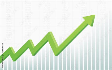 Vecteur Stock abstract financial chart with 3d green color uptrend line ...