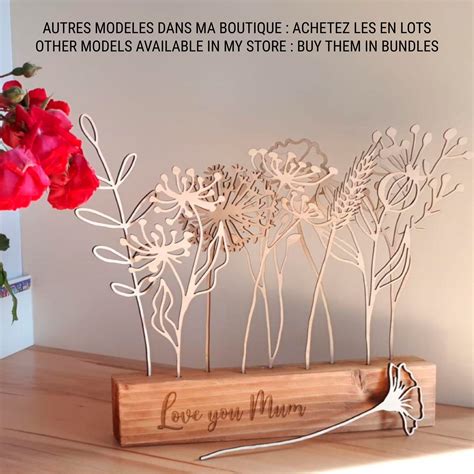 Wood Flowers Laser Cut Flowers File for Laser Cutting, Digital Download, Laser Cut Flower Laser ...