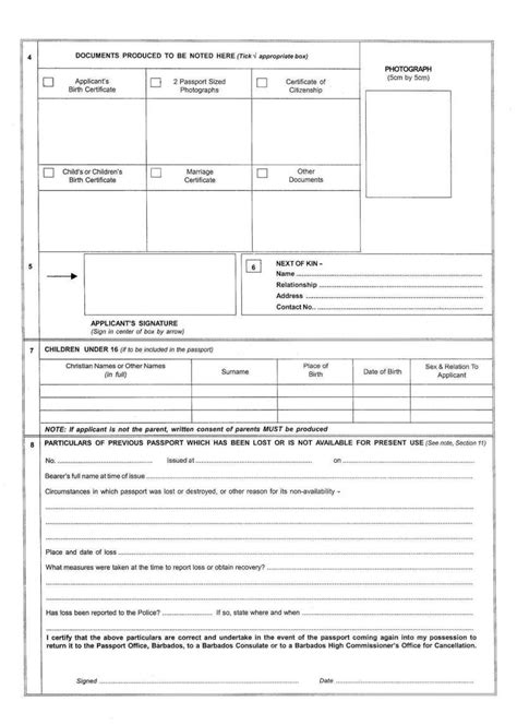 Barbados Passport Application PDF Form - FormsPal