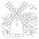 Wind Mill Coloring Pages sketch template