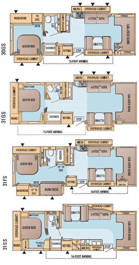 Jayco Greyhawk class C motorhome floorplans - large picture