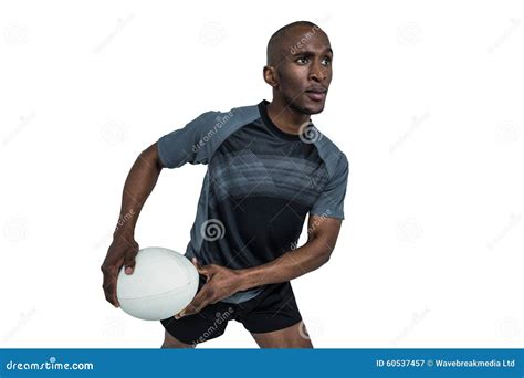 Confident Athlete in Position To Throw Rugby Ball Stock Image - Image of sports, shot: 60537457