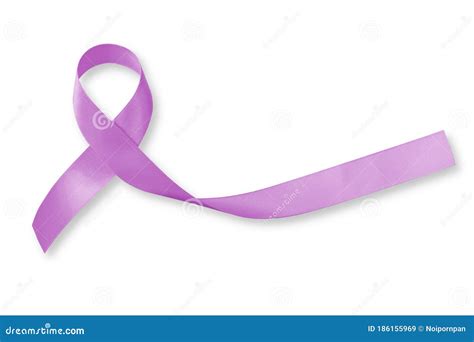 Lavender Ribbon for Cancer Awareness (all Kinds) Isolated on White Background Stock Image ...