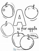 Printable A Is For Apple Coloring Page sketch template