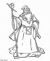 Old Wizard Smiling coloring Page sketch template