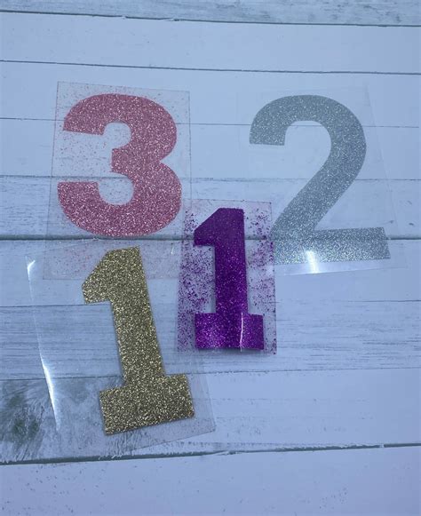 Number Iron on Decals. Glitter Iron on Decals. Glitter Iron on - Etsy