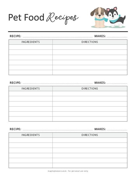 Pet Food Recipes Template